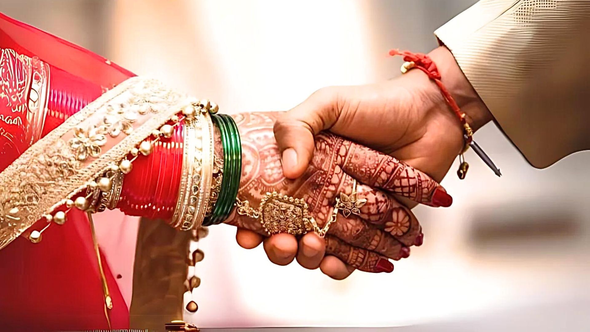 Couple holding hands